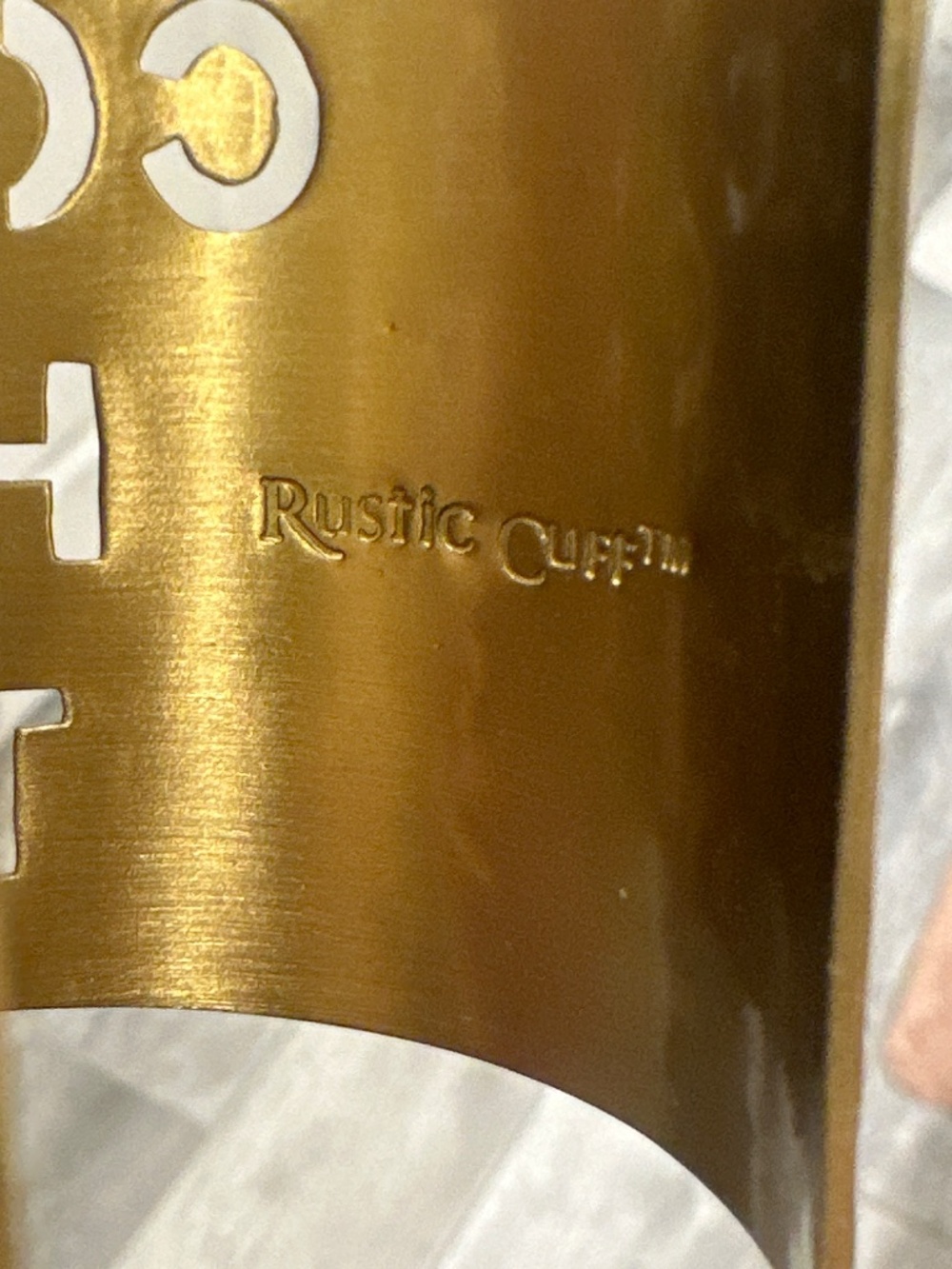 Rustic Cuff Gold Tone - Picture 2 of 3